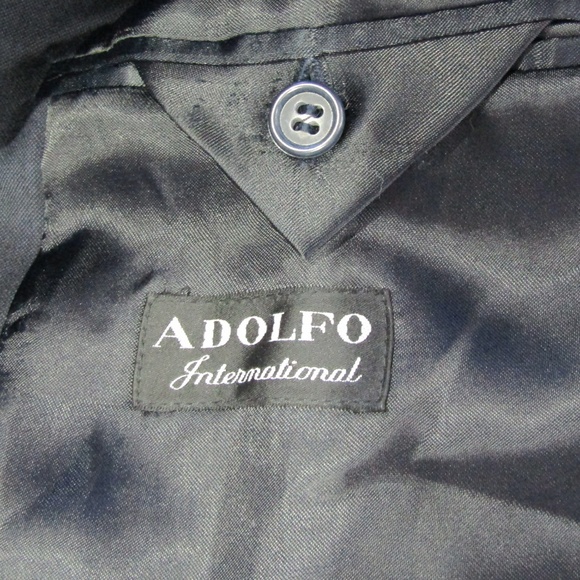 Adolfo 100% Wool Navy Blue Suit Coat Blazer 40R - Picture 4 of 5